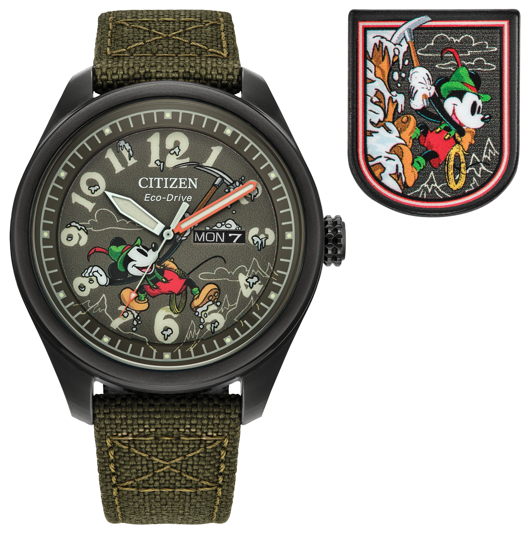 Alpine Mickey Mouse Green Dial CORDURA® Strap AW0148-47W | CITIZEN